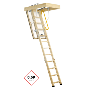 Wooden airtight and insulated attic or loft ladder from 5Merchants